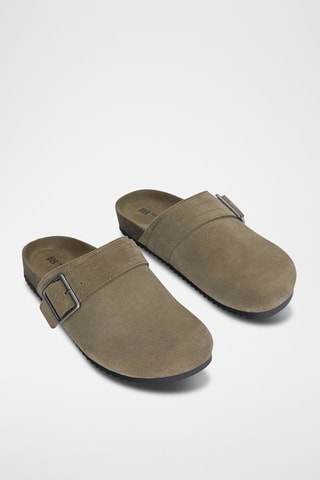 Leren Clogs - Kaki