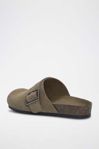 Leren Clogs - Kaki