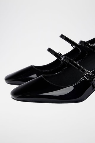 Scarpe baby in vernice con tacco - Nero