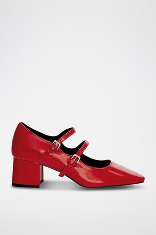 Mary janes met hak - Rood