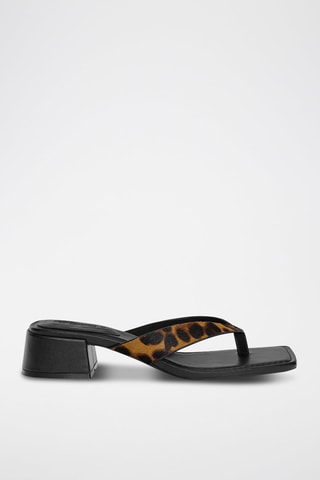 Leren Sandalen met Hak - Zwart