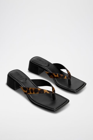 Leren Sandalen met Hak - Zwart