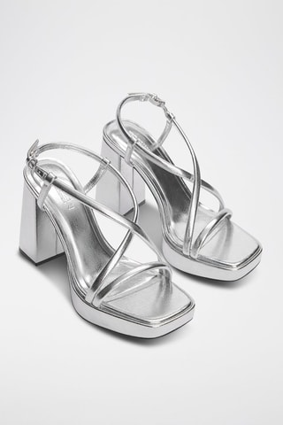 Sandalen met Hak - Zilverkleurig