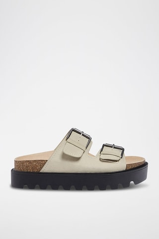 Platform muiltjes - Beige