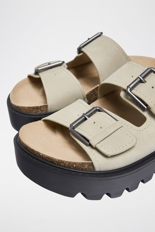 Platform muiltjes - Beige