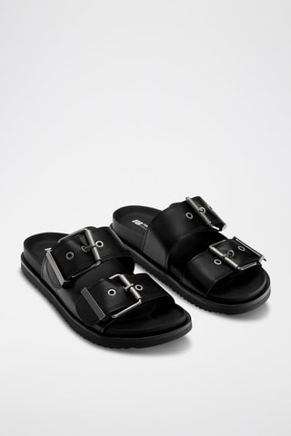 Platform muiltjes - Zwart