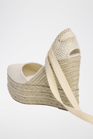 Espadrilles met Sleehak - Beige
