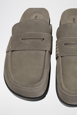 Sabot in pelle scamosciata - Taupe