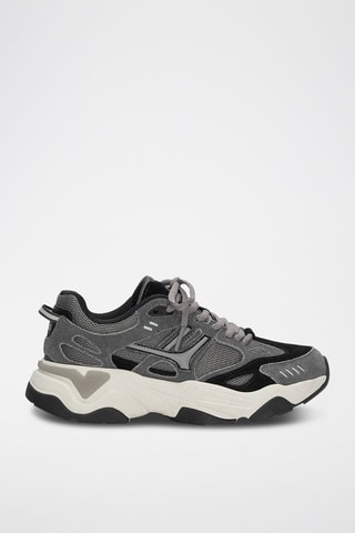 Leren Platform Sneakers - Grijs