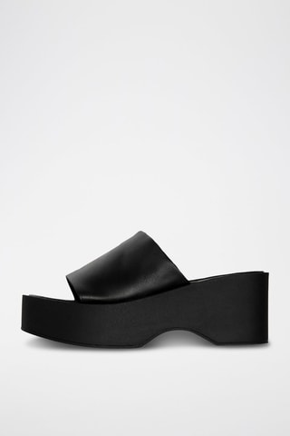 Muiltjes met Sleehak - Zwart