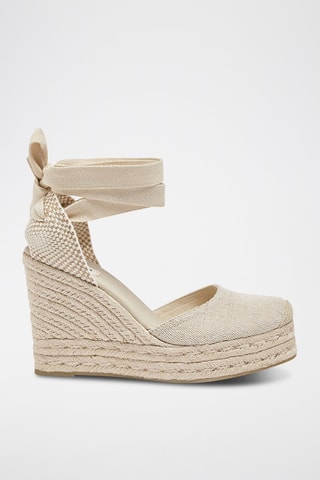Espadrilles met Sleehak - Beige