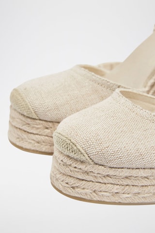 Espadrilles met Sleehak - Beige