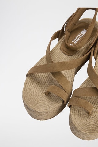 Nubuck Platform Sandalen - Bruin