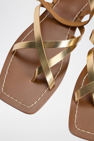 Leren Sandalen - Goudkleurig