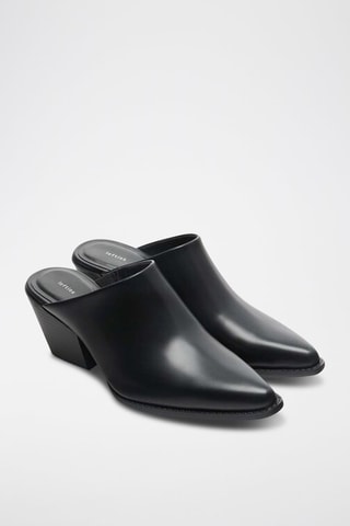 Muiltjes met hak - Zwart