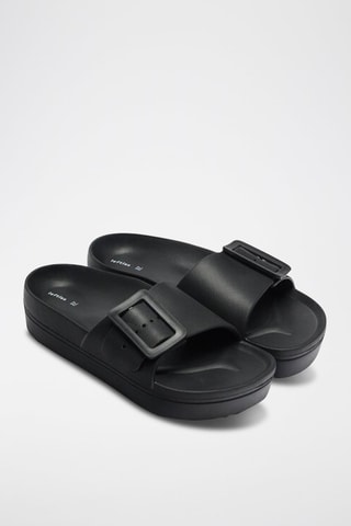 Platform Muiltjes - Zwart