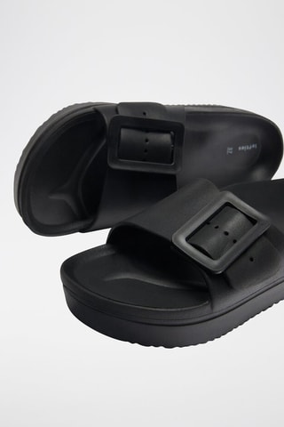 Platform Muiltjes - Zwart