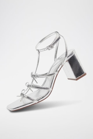 Sandalen met hak - Zilverkleurig