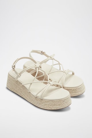 Sandalen met Sleehak - Ecru