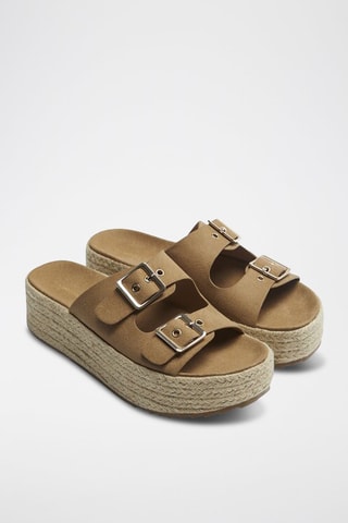 Platform Muiltjes - Taupe