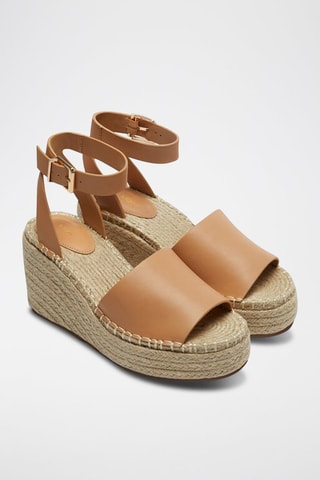 Sandalen met Sleehak - Bruin