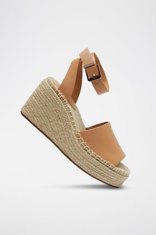 Sandalen met Sleehak - Bruin