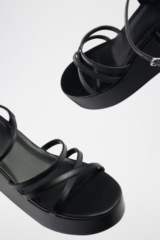 Sandalen met Sleehak - Zwart