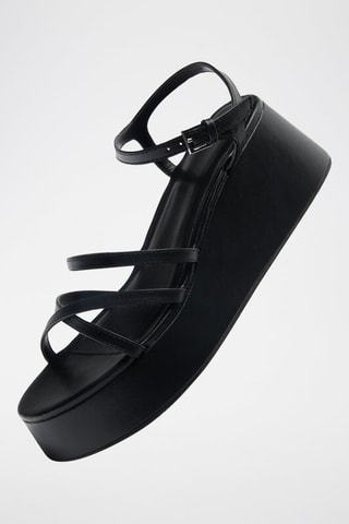 Sandalen met Sleehak - Zwart