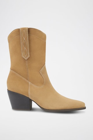 Nubuck Enkellaarzen - Camel