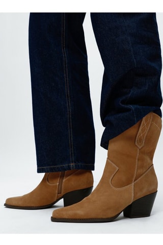 Nubuck Enkellaarzen - Camel