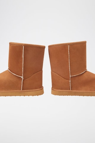 Gevoerde Enkellaarzen - Camel