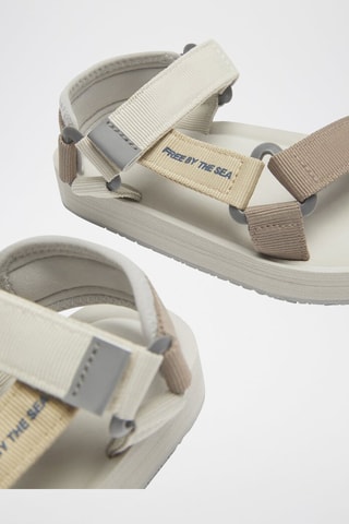 Sandalen - Wit en taupe