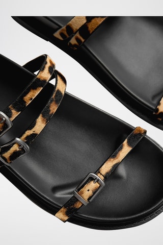 Mules en cuir - Noir et beige