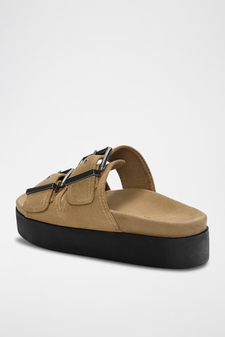 Mules en nubuck - Marron clair