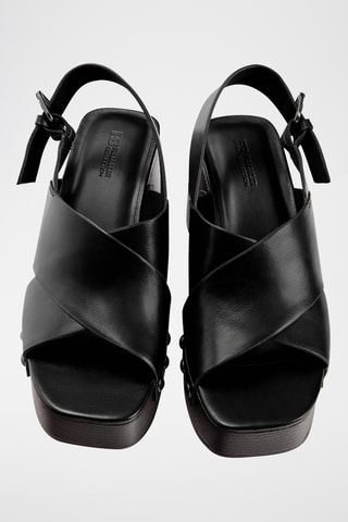 Sandalen met Sleehak - Zwart