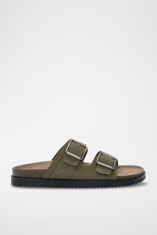 Mules en nubuck - Kaki