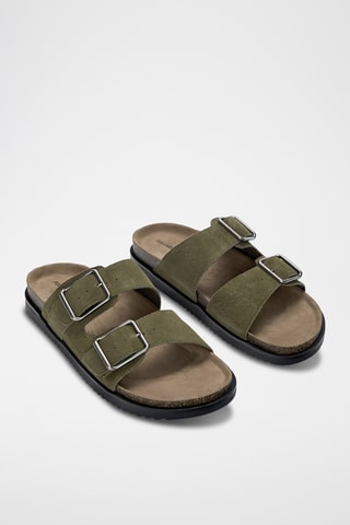 Mules en nubuck - Kaki