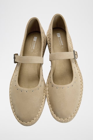 Nubuck Mary Janes - Beige