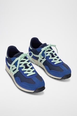Nubuck Sneakers - Marineblauw en Zeegroen