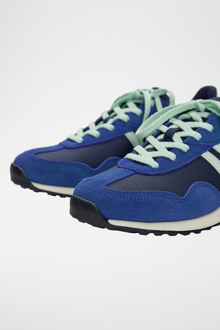 Nubuck Sneakers - Marineblauw en Zeegroen