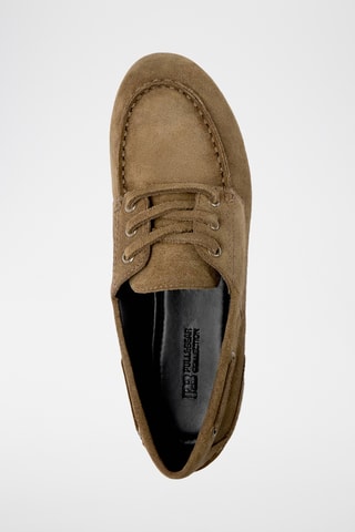 Chaussures bateau en nubuck - Marron