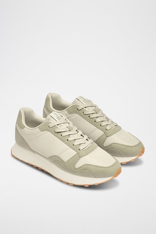 Sneakers - Ecru en Zeegroen