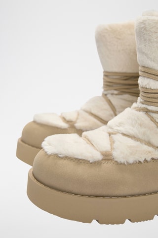 Après-ski fourrés - Beige et écru