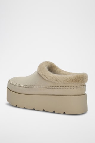 Gevoerde Platform Clogs - Beige