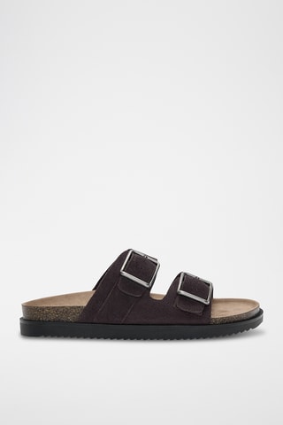 Mules en nubuck - Marron foncé