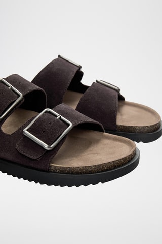 Mules en nubuck - Marron foncé