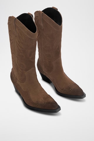 Nubuck Enkellaarzen - Bruin