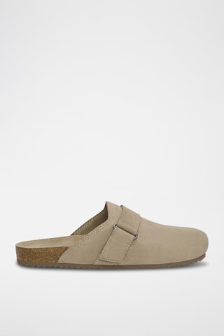 Sabot in pelle scamosciata - Ecrù