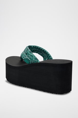 Sandalen met Sleehak - Zwart