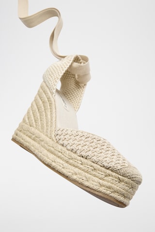 Espadrilles met Sleehak - Ecru